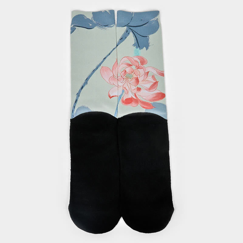 Buddha Stones Casual Lotus Painting Micro Crew Herren Damen Unisex Socken - image 1