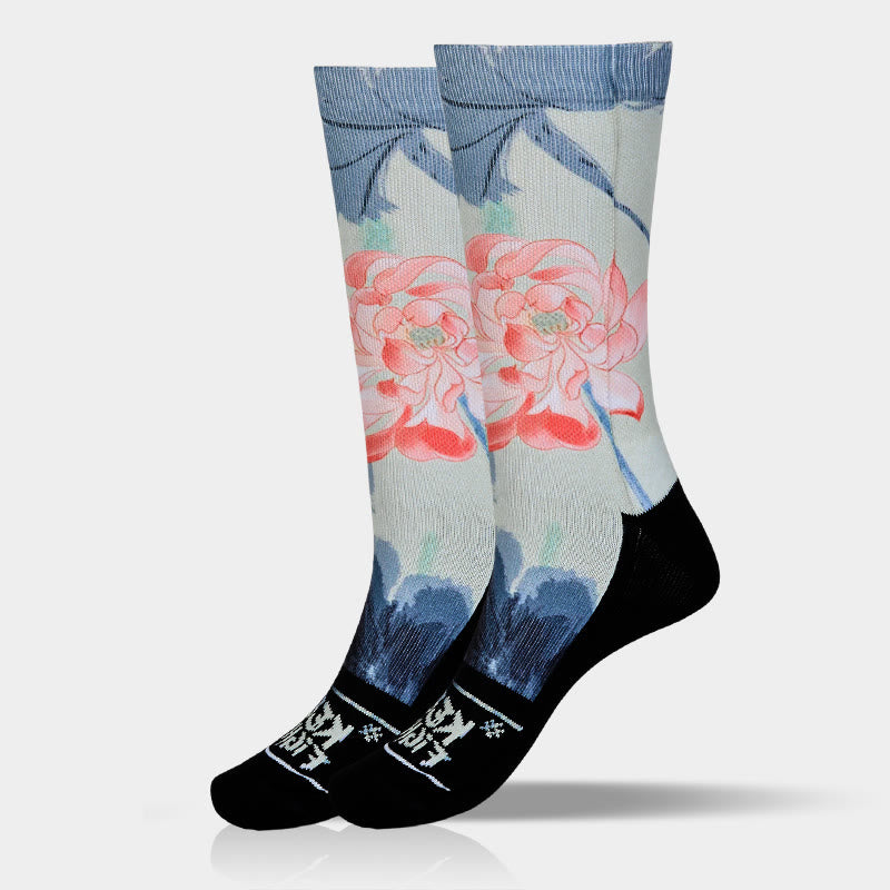 Buddha Stones Casual Lotus Painting Micro Crew Herren Damen Unisex Socken - image 9