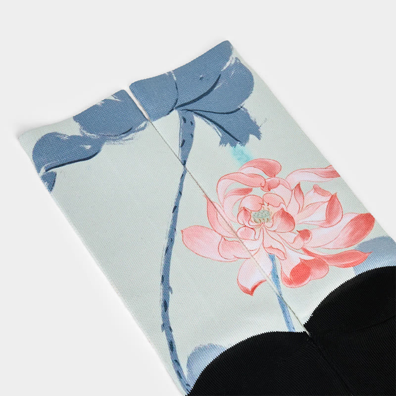 Buddha Stones Casual Lotus Painting Micro Crew Herren Damen Unisex Socken - image 2