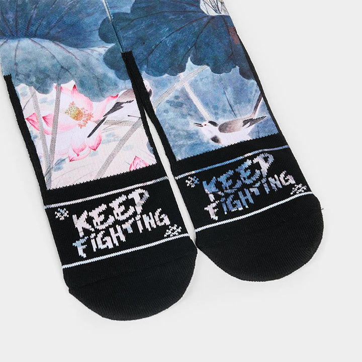 Buddha Stones Casual Lotusblumen Blätter Schmetterling Micro Crew Herren Damen Unisex Socken - image 3