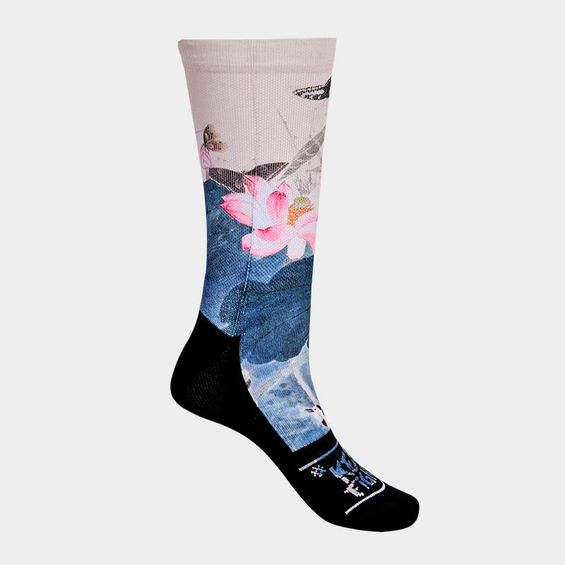 Buddha Stones Casual Lotusblumen Blätter Schmetterling Micro Crew Herren Damen Unisex Socken - image 7