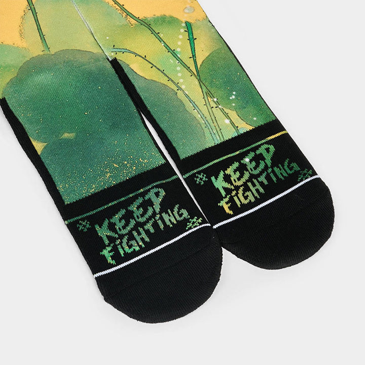 Buddha Stones Casual Beige Lotusblumen Blätter Micro Crew Herren Damen Unisex Socken - image 3