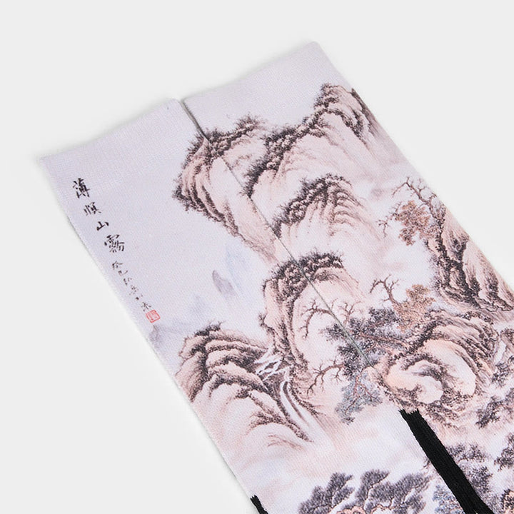 Buddha Stones Casual White Crane Pine Trees Mountains Micro Crew Herren Damen Unisex Socken - image 13