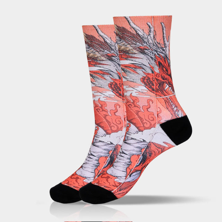 Buddha Stones Casual Red Dragon Volcano Sun Tree Mountains Micro Crew Herren Damen Unisex Socken - image 9