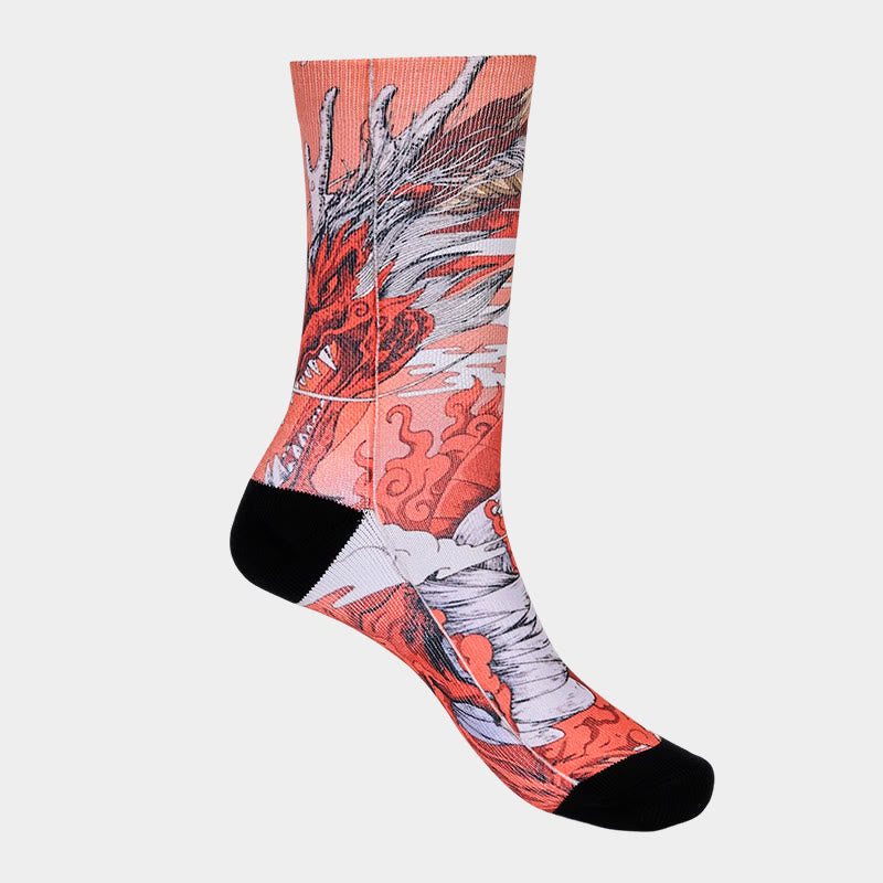 Buddha Stones Casual Red Dragon Volcano Sun Tree Mountains Micro Crew Herren Damen Unisex Socken - image 7
