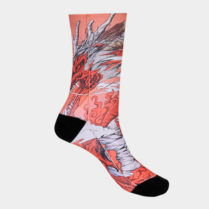 Buddha Stones Casual Red Dragon Volcano Sun Tree Mountains Micro Crew Herren Damen Unisex Socken - image 7