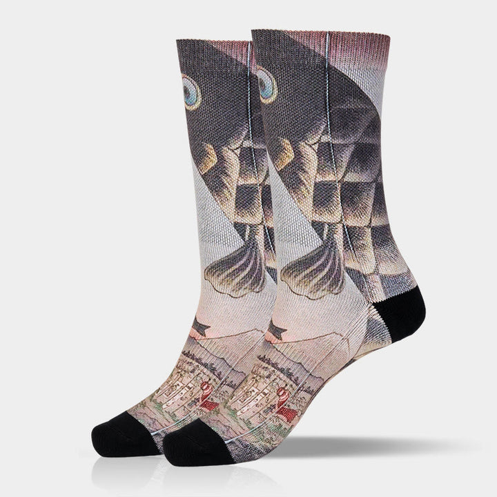 Buddha Stones Casual Koi Fisch Mount Fuji Micro Crew Männer Frauen Unisex Socken - image 12