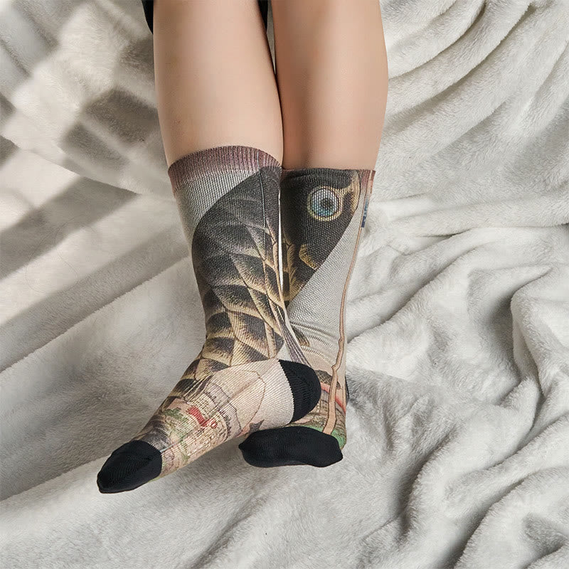 Buddha Stones Casual Koi Fisch Mount Fuji Micro Crew Männer Frauen Unisex Socken - image 6