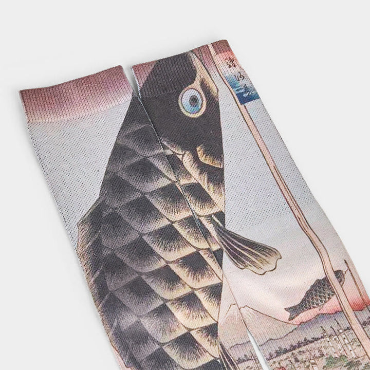 Buddha Stones Casual Koi Fisch Mount Fuji Micro Crew Männer Frauen Unisex Socken - image 2
