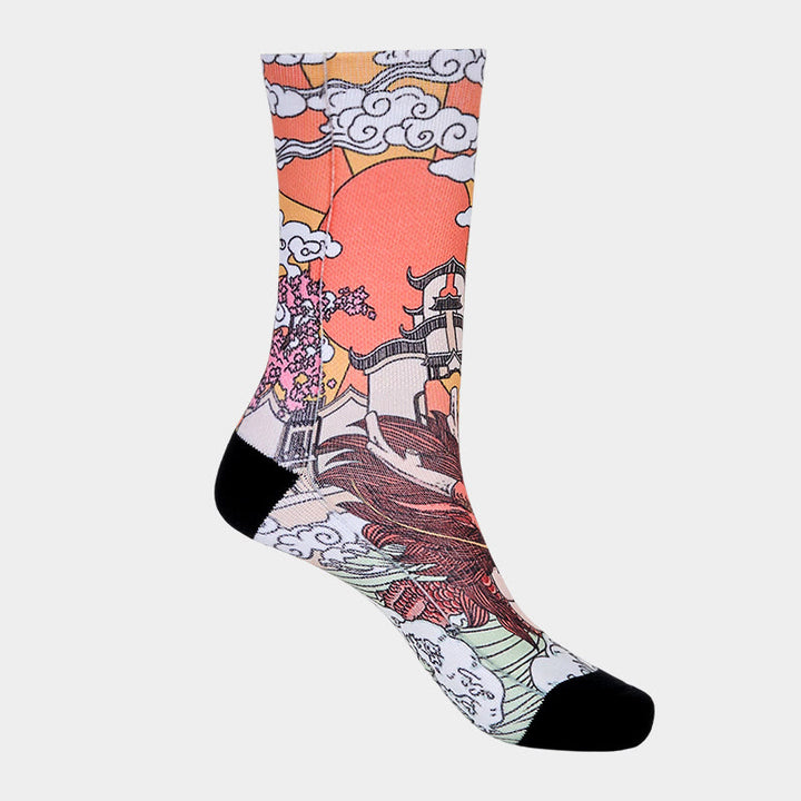 Buddha Stones Casual Dragon Clouds Sun Waves Micro Crew Herren Damen Unisex Socken - image 7