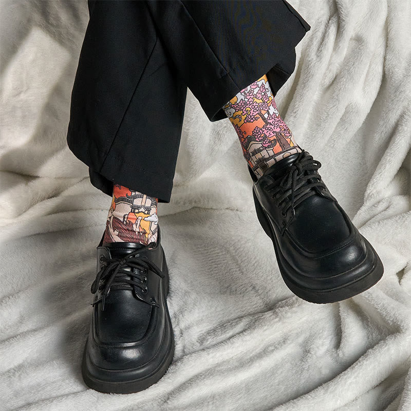 Buddha Stones Casual Dragon Clouds Sun Waves Micro Crew Herren Damen Unisex Socken - image 6