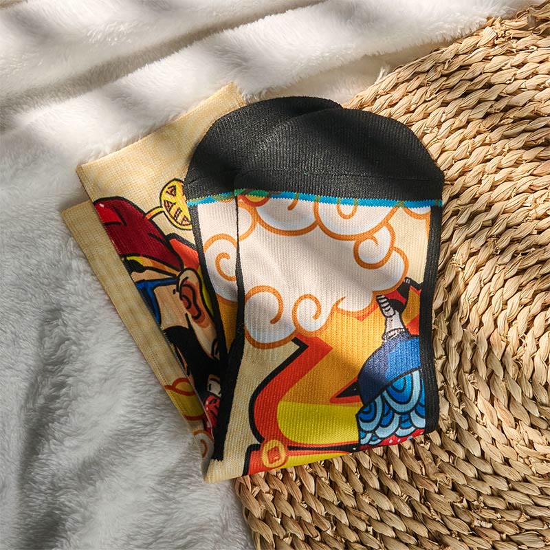 Buddha Stones Casual Gott des Reichtums Rote Umschläge Barren Micro Crew Männer Frauen Unisex Socken - image 3