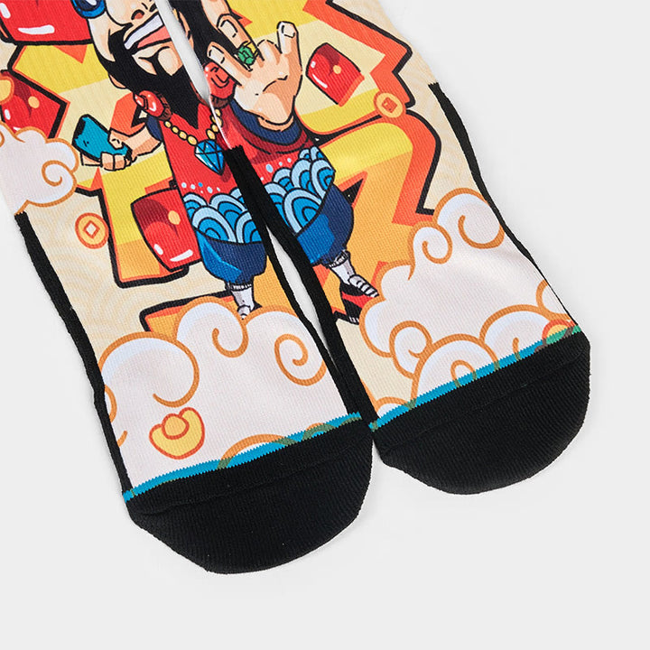 Buddha Stones Casual Gott des Reichtums Rote Umschläge Barren Micro Crew Männer Frauen Unisex Socken - image 2
