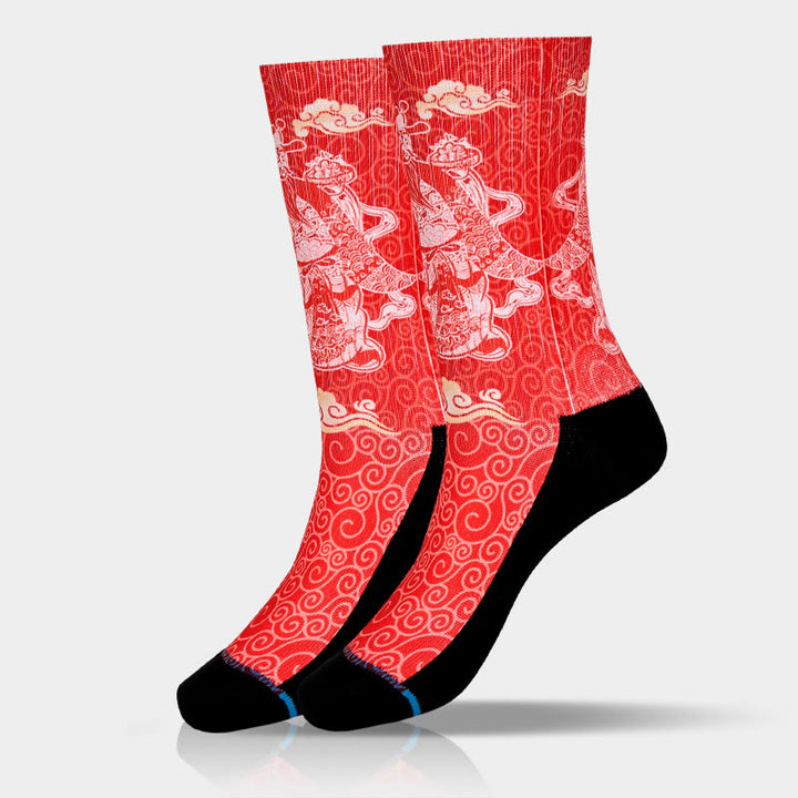Buddha Stones Casual Gott des Reichtums Auspicious Clouds Micro Crew Herren Damen Unisex Socken - image 9