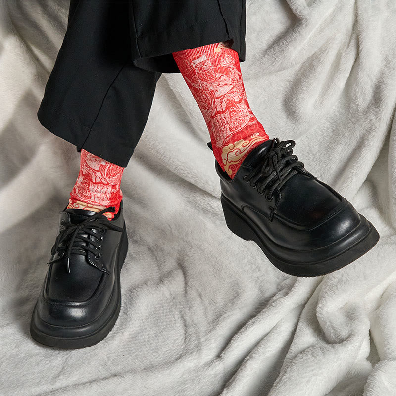 Buddha Stones Casual Gott des Reichtums Auspicious Clouds Micro Crew Herren Damen Unisex Socken - image 6