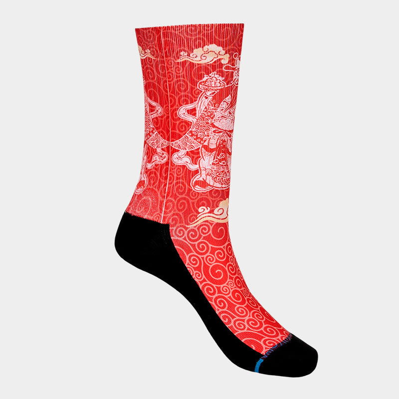 Buddha Stones Casual Gott des Reichtums Auspicious Clouds Micro Crew Herren Damen Unisex Socken - image 7