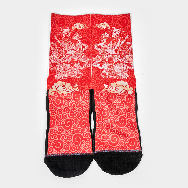 Buddha Stones Casual Gott des Reichtums Auspicious Clouds Micro Crew Herren Damen Unisex Socken - image 1