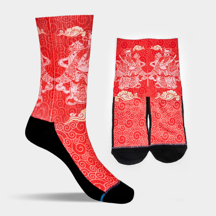 Buddha Stones Casual Gott des Reichtums Auspicious Clouds Micro Crew Herren Damen Unisex Socken - image 8