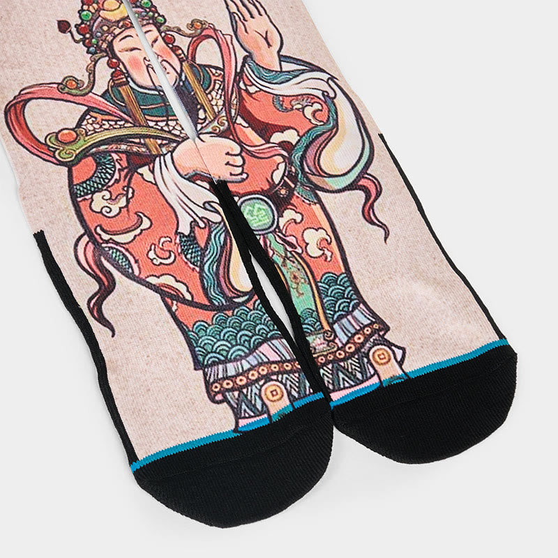 Buddha Stones Casual God Of Wealth Ruyi Handle Micro Crew Herren Damen Unisex Socken - image 3