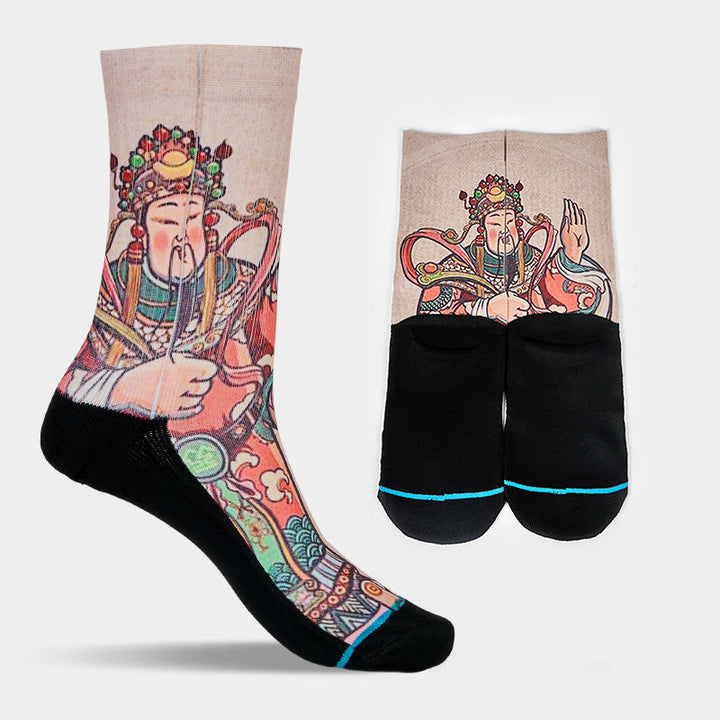Buddha Stones Casual God Of Wealth Ruyi Handle Micro Crew Herren Damen Unisex Socken - image 8