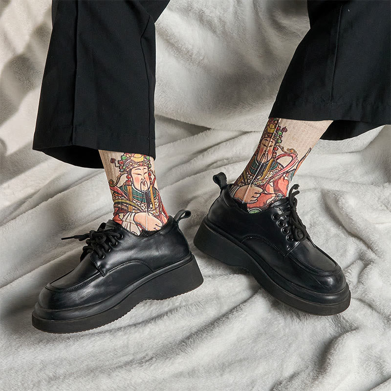 Buddha Stones Casual God Of Wealth Ruyi Handle Micro Crew Herren Damen Unisex Socken - image 6