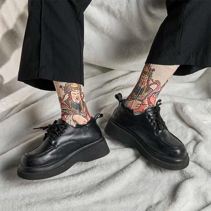 Buddha Stones Casual God Of Wealth Ruyi Handle Micro Crew Herren Damen Unisex Socken - image 6