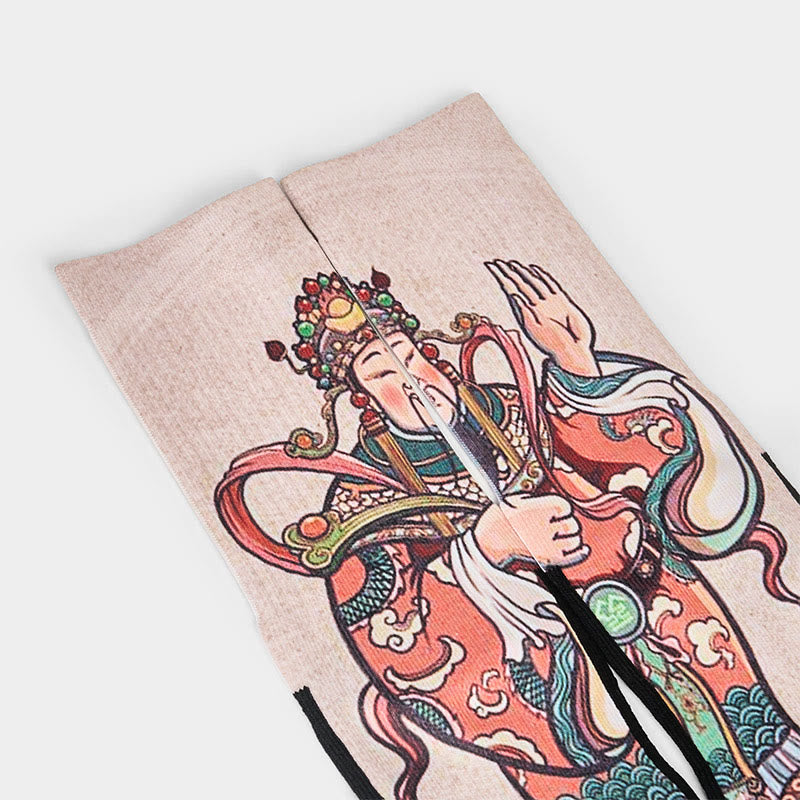 Buddha Stones Casual God Of Wealth Ruyi Handle Micro Crew Herren Damen Unisex Socken - image 2