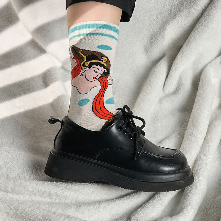 Buddha Stones Casual Dunhuang Feitian Design Micro Crew Damensocken - image 4