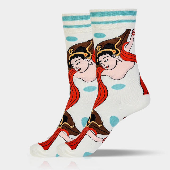 Buddha Stones Casual Dunhuang Feitian Design Micro Crew Damensocken - image 8