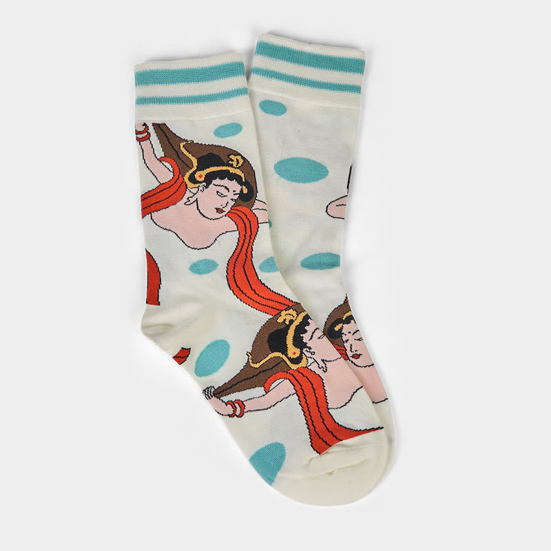 Buddha Stones Casual Dunhuang Feitian Design Micro Crew Damensocken - image 6