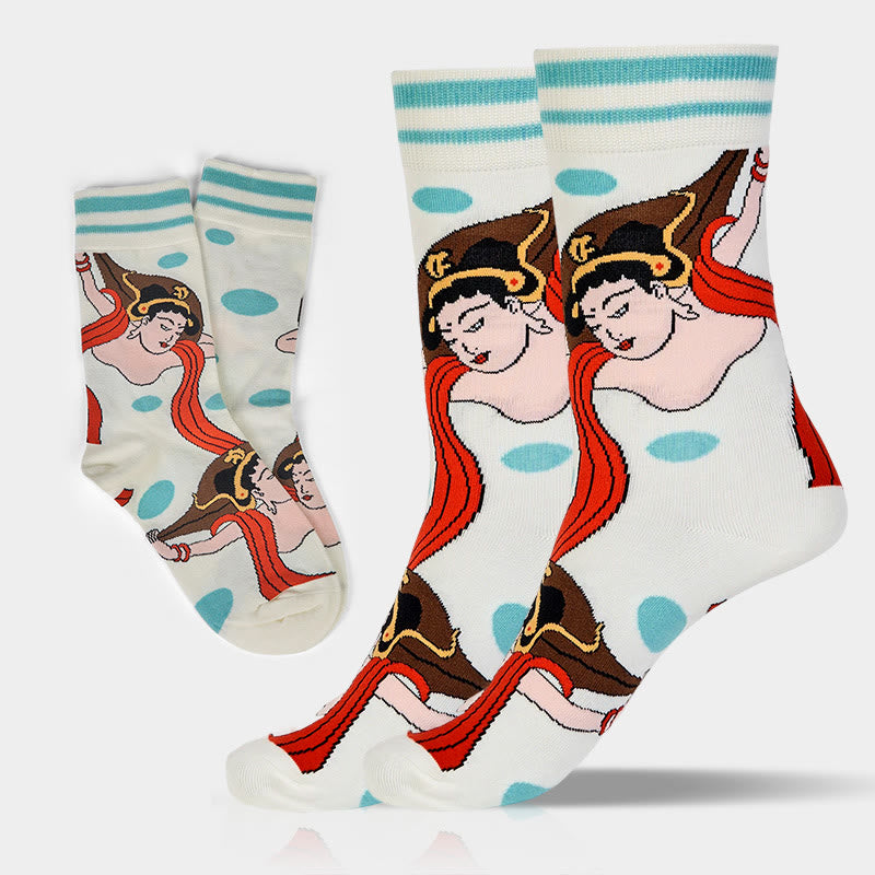 Buddha Stones Casual Dunhuang Feitian Design Micro Crew Damensocken - image 2