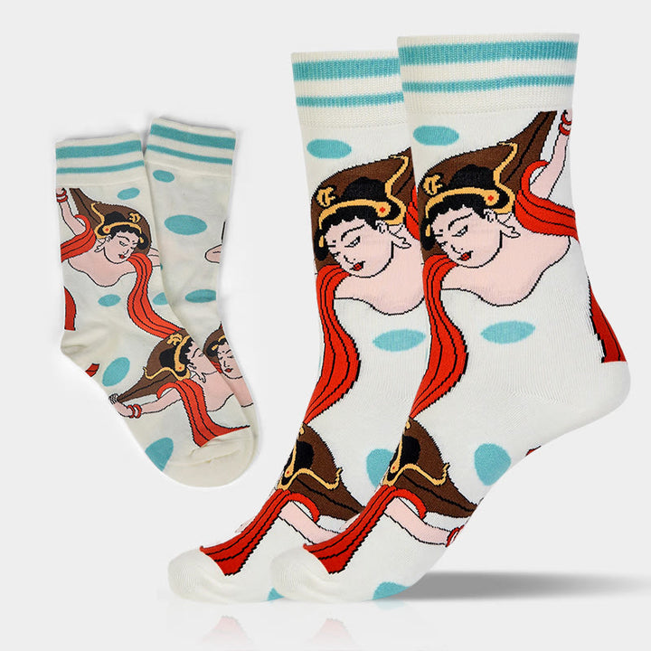 Buddha Stones Casual Dunhuang Feitian Design Micro Crew Damensocken - image 2