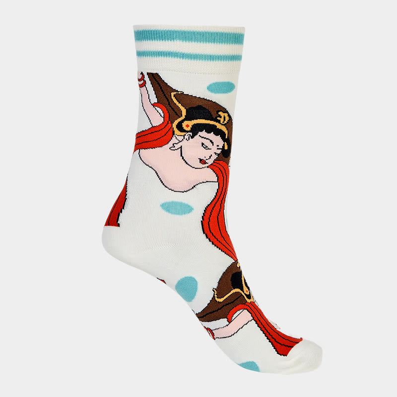 Buddha Stones Casual Dunhuang Feitian Design Micro Crew Damensocken - image 7