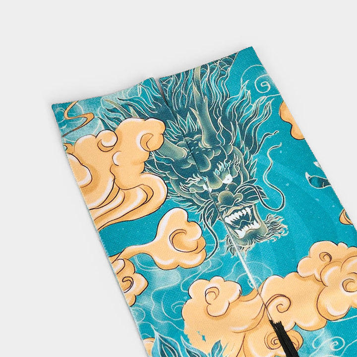 Buddha Stones Casual Dragon Auspicious Clouds Design Micro Crew Herrensocken - image 2
