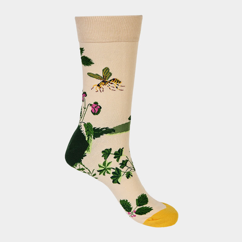 Buddha Stones Bienenfrosch Blätter Muster Herren Damen Unisex Baumwolle Crew Socken - image 4