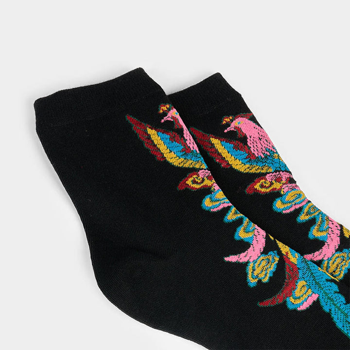 Buddha Stones Casual 3 Paar mehrfarbige Phoenix Quarter Damensocken - image 7