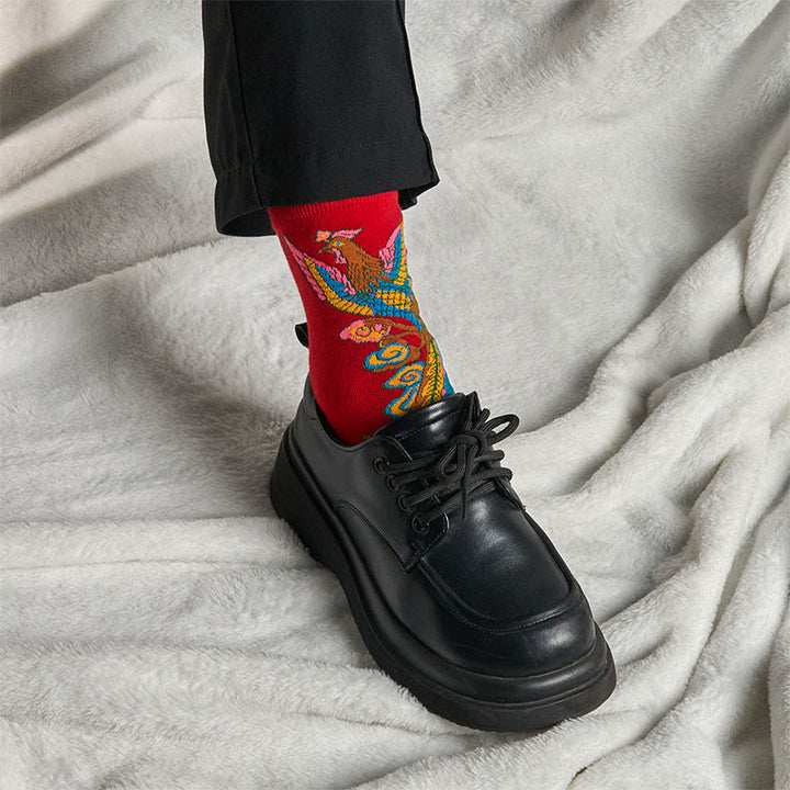 Buddha Stones Casual 3 Paar mehrfarbige Phoenix Quarter Damensocken - image 27