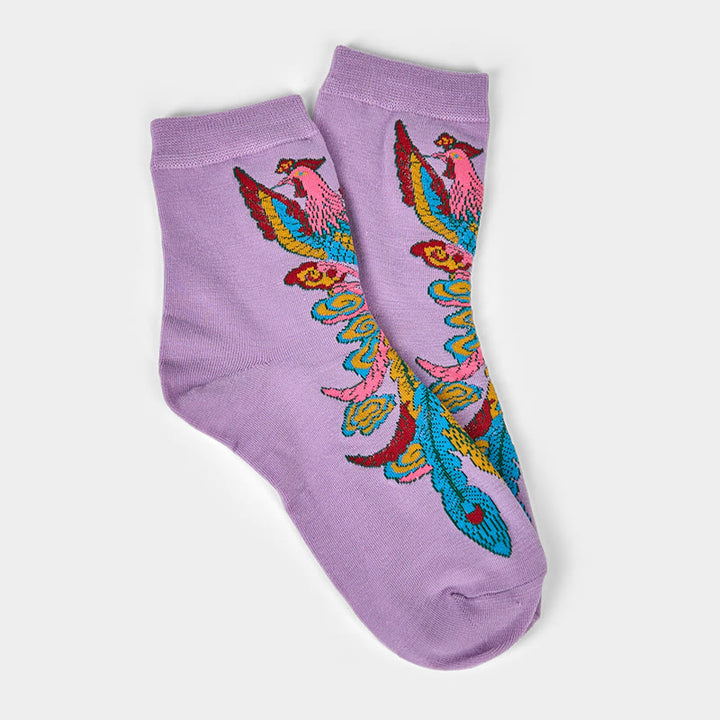 Buddha Stones Casual 3 Paar mehrfarbige Phoenix Quarter Damensocken - image 20