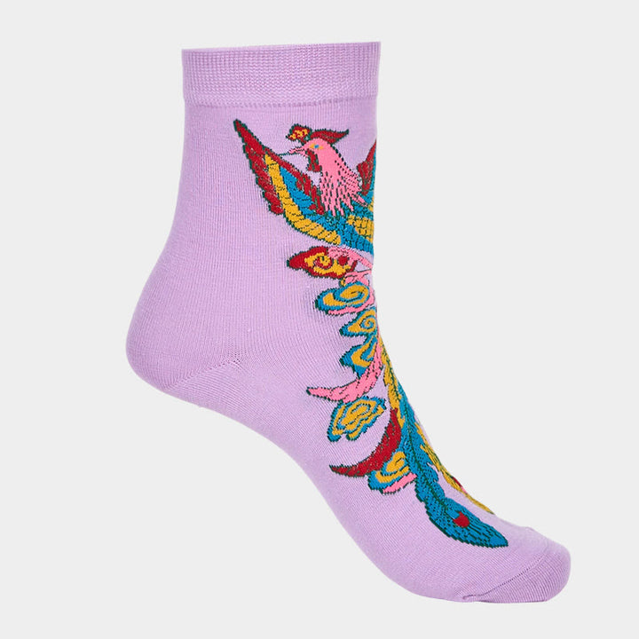 Buddha Stones Casual 3 Paar mehrfarbige Phoenix Quarter Damensocken - image 21