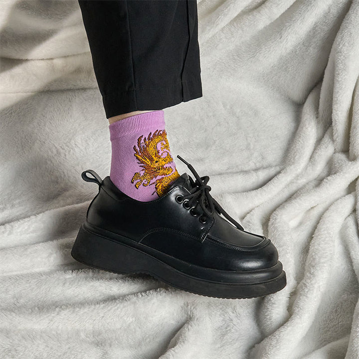 Buddha Stones Casual 3 Paar mehrfarbige Phoenix Quarter Damensocken - image 18