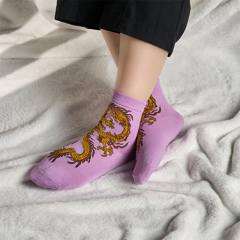 Buddha Stones Casual 3 Paar mehrfarbige Phoenix Quarter Damensocken - image 17
