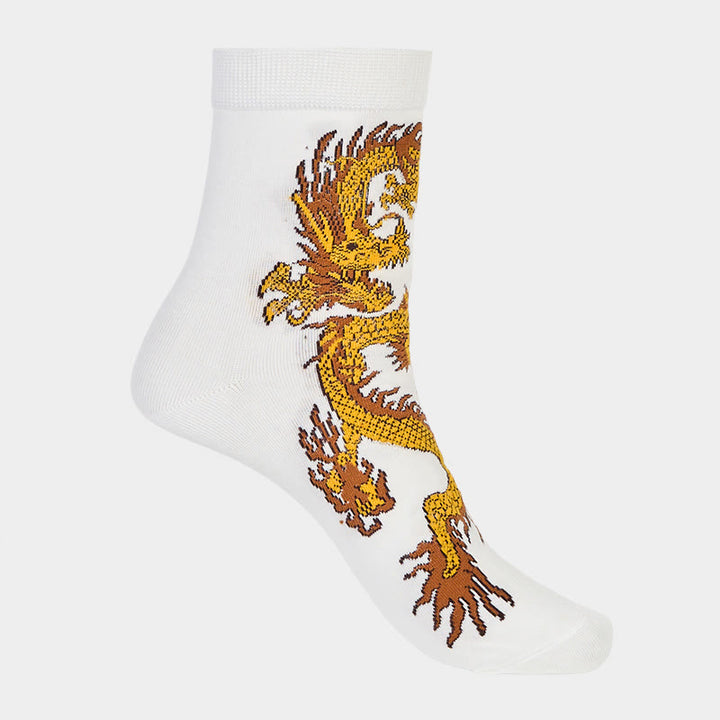 Buddha Stones Casual 5 Paar Golden Dragon Quarter Damensocken - image 21