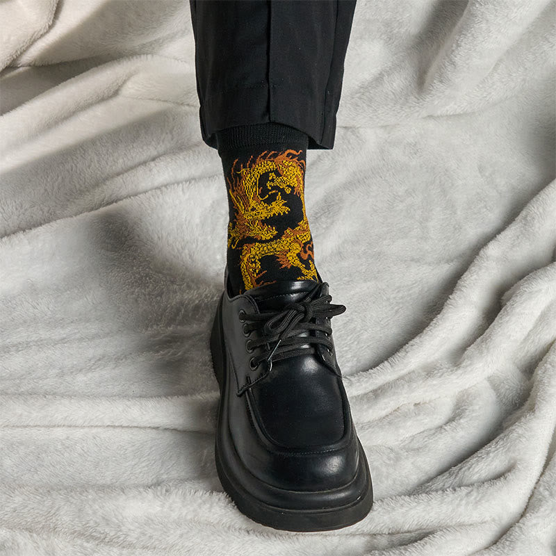 Buddha Stones Casual 5 Paar Golden Dragon Quarter Damensocken - image 6