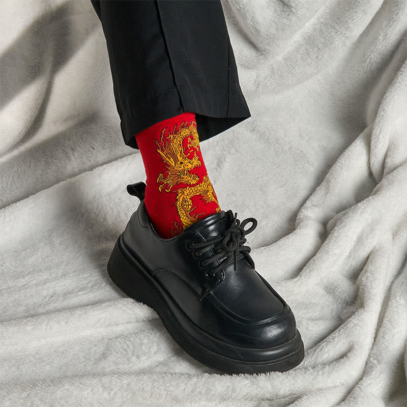 Buddha Stones Casual 5 Paar Golden Dragon Quarter Damensocken - image 32