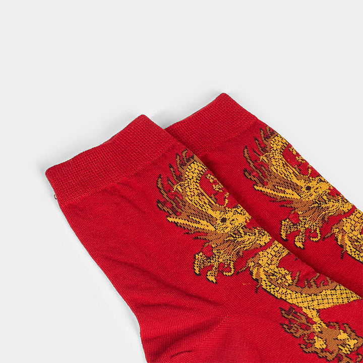 Buddha Stones Casual 5 Paar Golden Dragon Quarter Damensocken - image 33