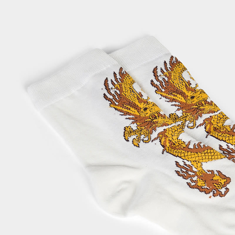 Buddha Stones Casual 5 Paar Golden Dragon Quarter Damensocken - image 19