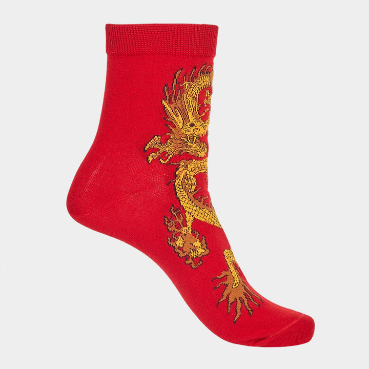 Buddha Stones Casual 5 Paar Golden Dragon Quarter Damensocken - image 35