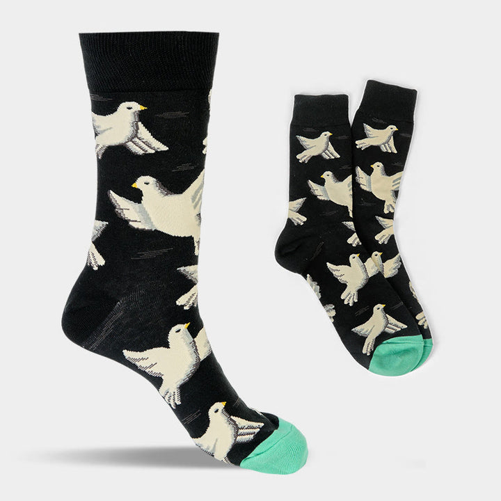 Buddha Stones Tauben Muster Design Männer Frauen Unisex Baumwolle Crew Socken - image 7