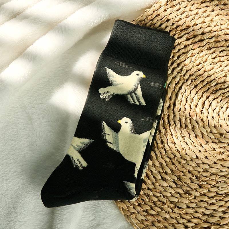Buddha Stones Tauben Muster Design Männer Frauen Unisex Baumwolle Crew Socken - image 1