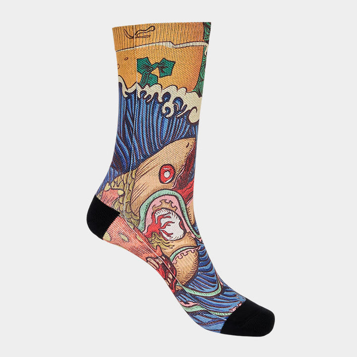 Buddha Stones Casual Vivid Fish Flowing Waves Micro Crew Herren Damen Unisex Socken - image 9